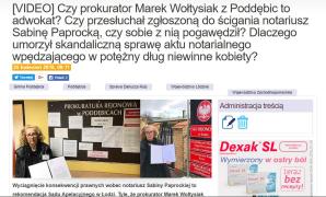 [VIDEO] Prokurator Rejonowa w Poddębicach Beata Nowakowska-Jasiak ufa miejscowej notariusz Sabinie Paprockiej, która może mieć zaburzenia pamięci! Przyczynia się do tragedii kobiet wpędzonych przez notariusz i nieuczciwego architekta w koszmarny dług!